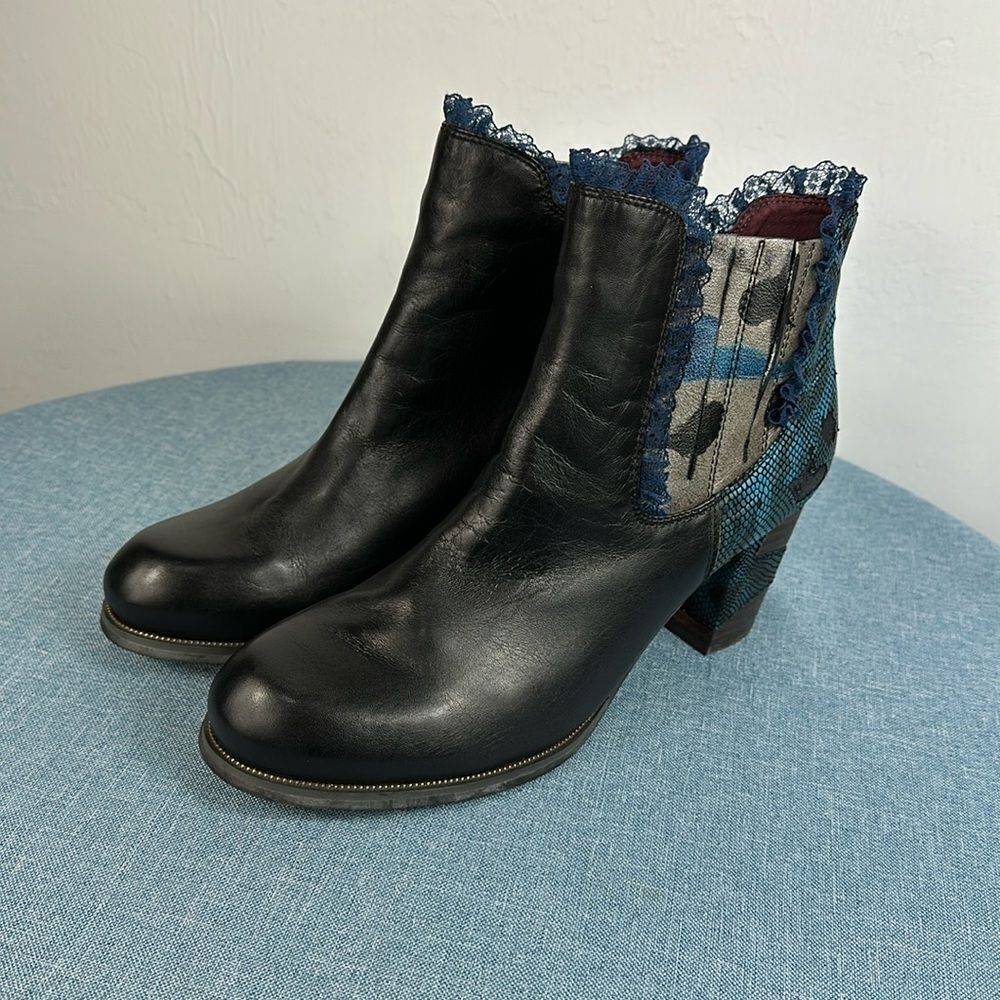 Spring Step L'Artiste Bata Leather Round Toe Ankle Boots Size 9.5/10